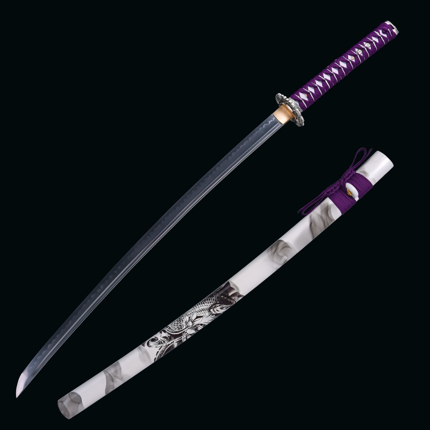Handmade Japanese Sword Katana T10 Steel Clay Tempering  - QZH054