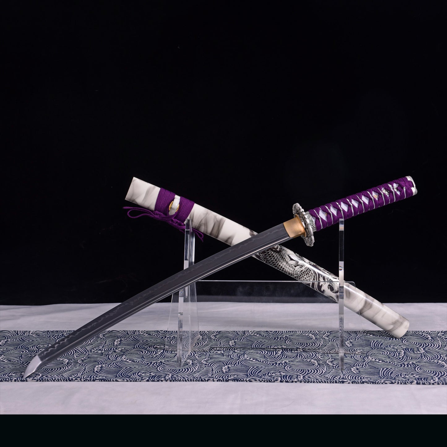 Handmade Japanese Sword Katana T10 Steel Clay Tempering  - QZH054